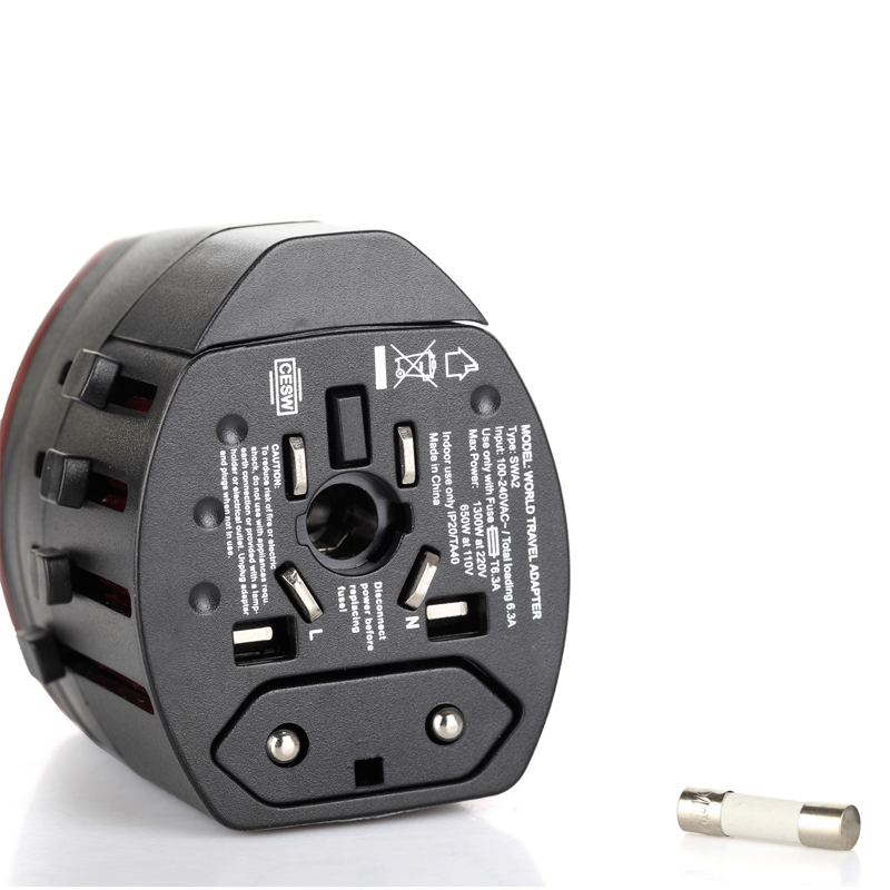world travel Adapter with 2 USB 
