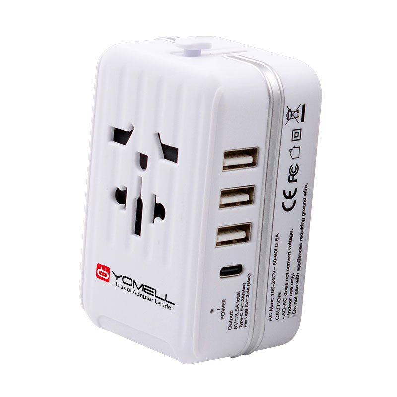 YM-131C 3USB+typeC travel adapter