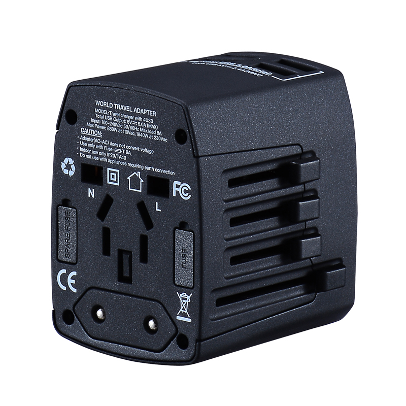 YM-128 4USB Travel Adapter